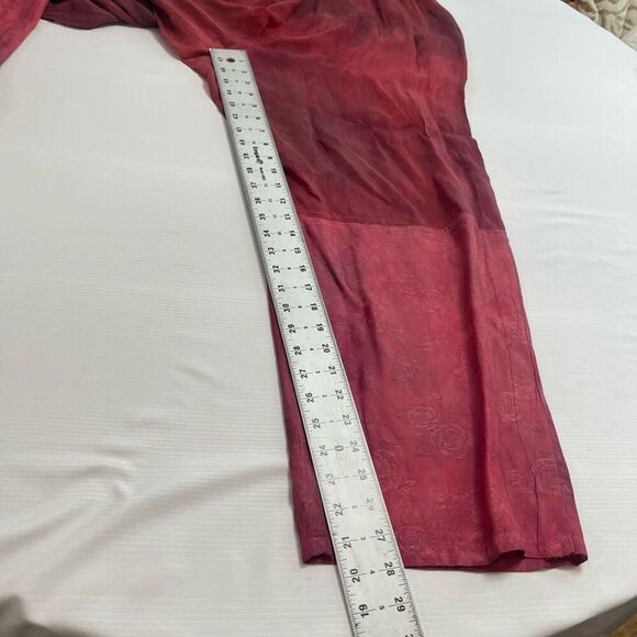 URU Hand Dyed Red Silk Boho Art To Wear Oversized 2 Piece Pant Set One Size - Picture 11 of 14